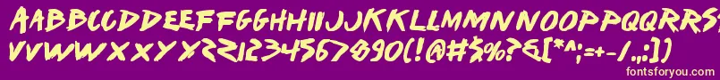Iwantv2b Font – Yellow Fonts on Purple Background
