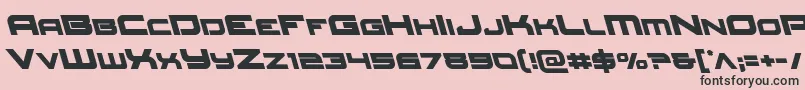 フォントRedrocketleft – ピンクの背景に黒い文字