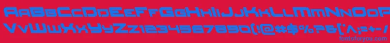 Redrocketleft Font – Blue Fonts on Red Background