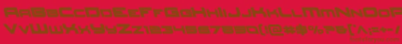フォントRedrocketleft – 赤い背景に茶色の文字