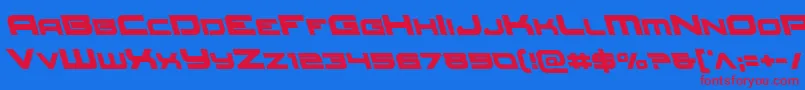 Redrocketleft Font – Red Fonts on Blue Background