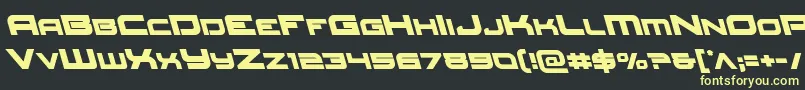 Redrocketleft-fontti – keltaiset fontit mustalla taustalla