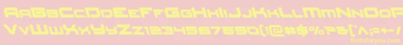 Redrocketleft-fontti – keltaiset fontit vaaleanpunaisella taustalla