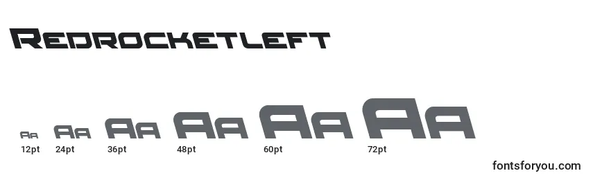 Redrocketleft Font Sizes