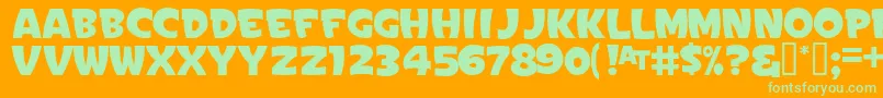 Signpaintersgothic Font – Green Fonts on Orange Background