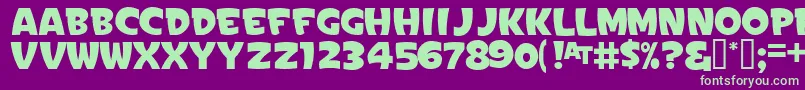 Signpaintersgothic Font – Green Fonts on Purple Background