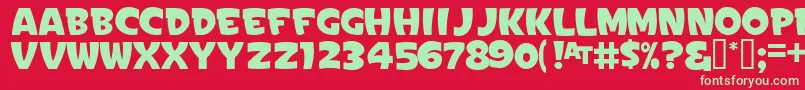 Signpaintersgothic Font – Green Fonts on Red Background