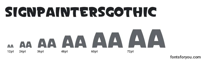 Signpaintersgothic Font Sizes