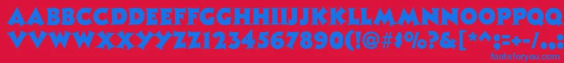 TristanRegular Font – Blue Fonts on Red Background