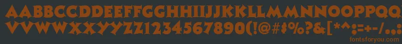 Шрифт TristanRegular – коричневые шрифты на чёрном фоне