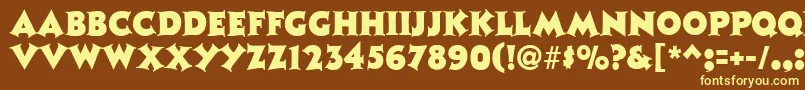 TristanRegular Font – Yellow Fonts on Brown Background