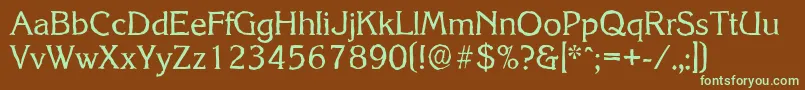 KorinthantiqueRegular Font – Green Fonts on Brown Background