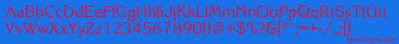 Police KorinthantiqueRegular – polices rouges sur fond bleu