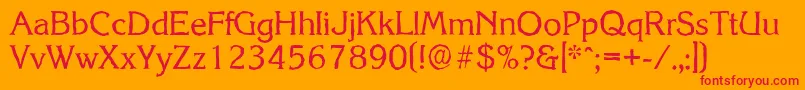 KorinthantiqueRegular Font – Red Fonts on Orange Background