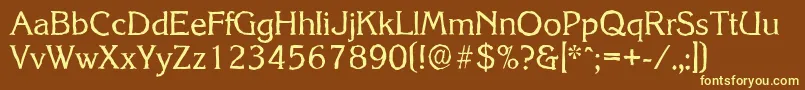 KorinthantiqueRegular Font – Yellow Fonts on Brown Background