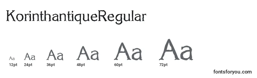 Размеры шрифта KorinthantiqueRegular