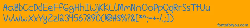 LoveIsComplicatedAgain Font – Blue Fonts on Orange Background