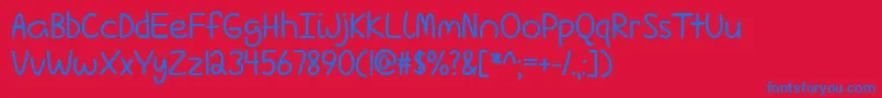 More about LoveIsComplicatedAgain Font LoveIsComplicatedAgain Font – Blue Fonts on Red Background