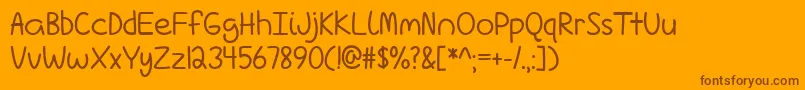 LoveIsComplicatedAgain Font – Brown Fonts on Orange Background