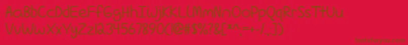 LoveIsComplicatedAgain Font – Brown Fonts on Red Background