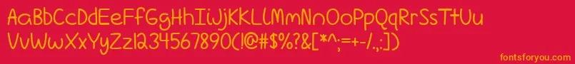 LoveIsComplicatedAgain Font – Orange Fonts on Red Background