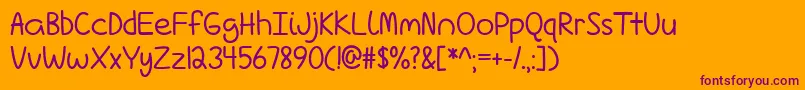 LoveIsComplicatedAgain Font – Purple Fonts on Orange Background