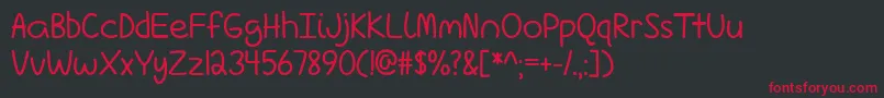 LoveIsComplicatedAgain Font – Red Fonts on Black Background
