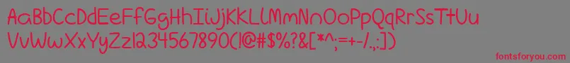 LoveIsComplicatedAgain Font – Red Fonts on Gray Background