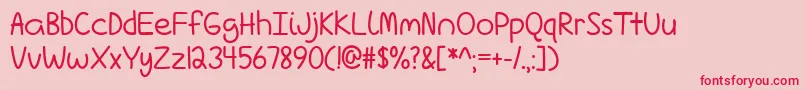 LoveIsComplicatedAgain Font – Red Fonts on Pink Background