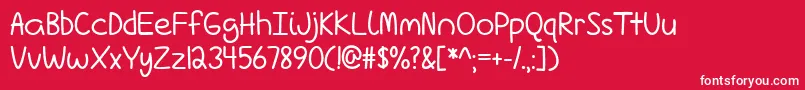 LoveIsComplicatedAgain Font – White Fonts on Red Background