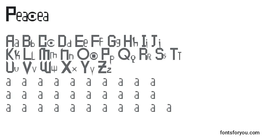 Schriftart Peace1 – Alphabet, Zahlen, spezielle Symbole
