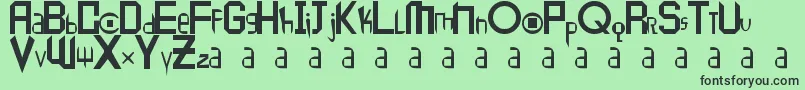 フォントPeace1 – 緑の背景に黒い文字