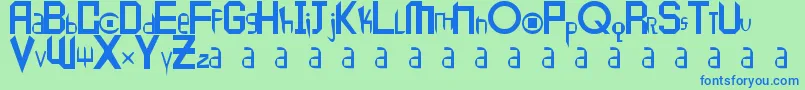 Czcionka Peace1 – niebieskie czcionki na zielonym tle