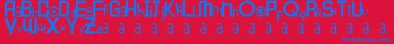 フォントPeace1 – 赤い背景に青い文字