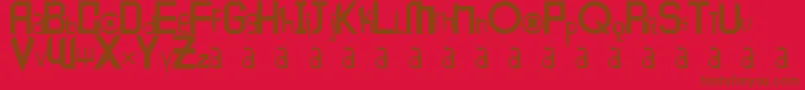 フォントPeace1 – 赤い背景に茶色の文字