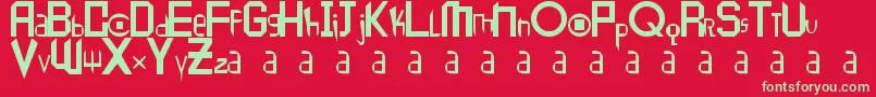 フォントPeace1 – 赤い背景に緑の文字