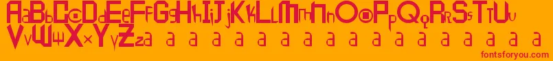 フォントPeace1 – オレンジの背景に赤い文字