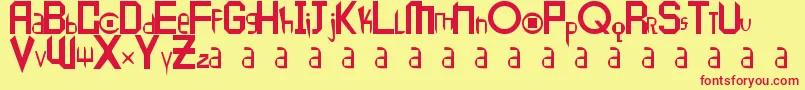 フォントPeace1 – 赤い文字の黄色い背景