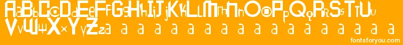 Peace1-fontti – valkoiset fontit oranssilla taustalla