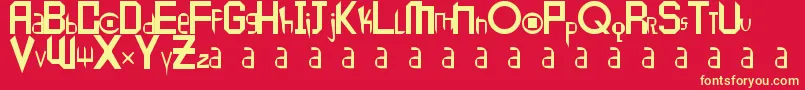 フォントPeace1 – 黄色の文字、赤い背景