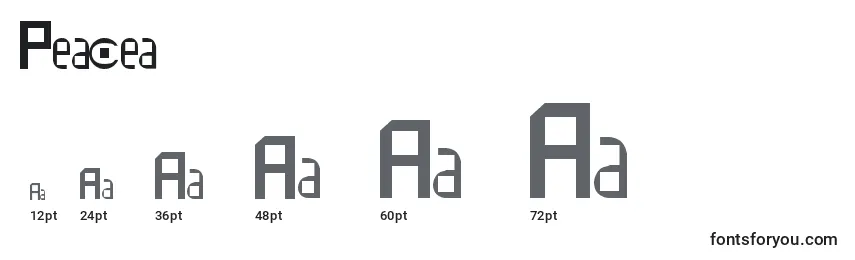 Peace1 Font Sizes