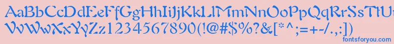 Auriolltstd Font – Blue Fonts on Pink Background