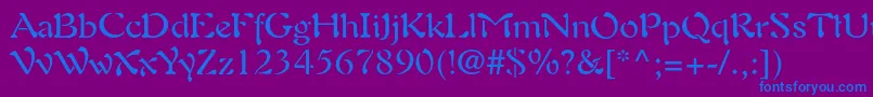 Auriolltstd Font – Blue Fonts on Purple Background