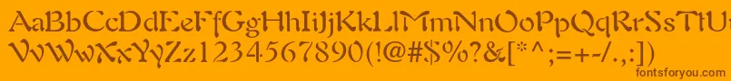 Auriolltstd Font – Brown Fonts on Orange Background