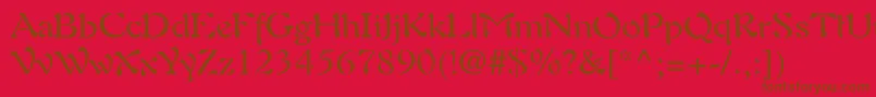 Auriolltstd Font – Brown Fonts on Red Background