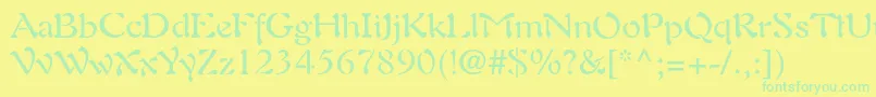 Auriolltstd Font – Green Fonts on Yellow Background