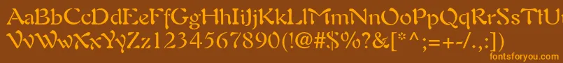 Auriolltstd Font – Orange Fonts on Brown Background