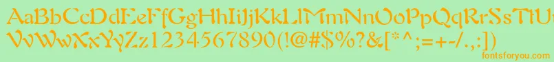 Auriolltstd Font – Orange Fonts on Green Background