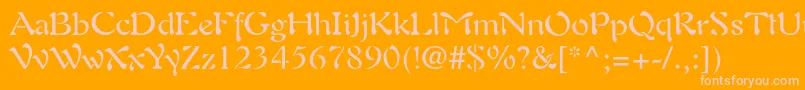 Auriolltstd Font – Pink Fonts on Orange Background