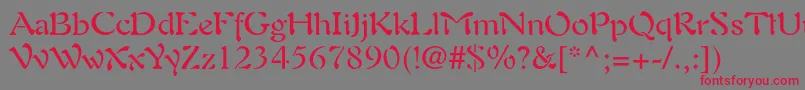 Auriolltstd Font – Red Fonts on Gray Background